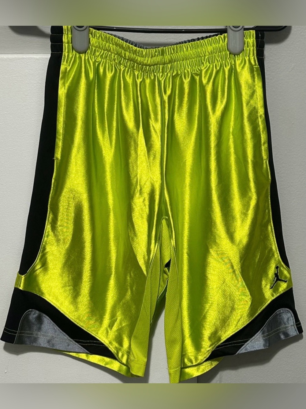 Jordan Neon Yellow and Black Athletic Basketball Shorts